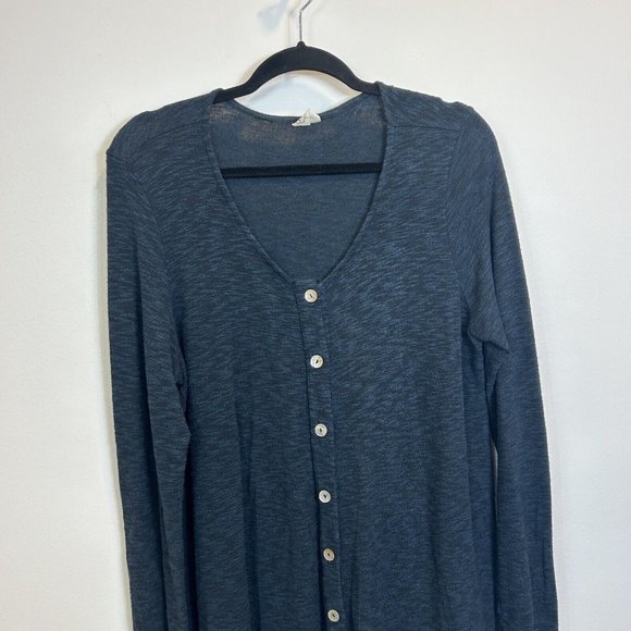Women’s Et’ Lois Size Large Button Front Oversized Cardigan Top Blue - Picture 2 of 7